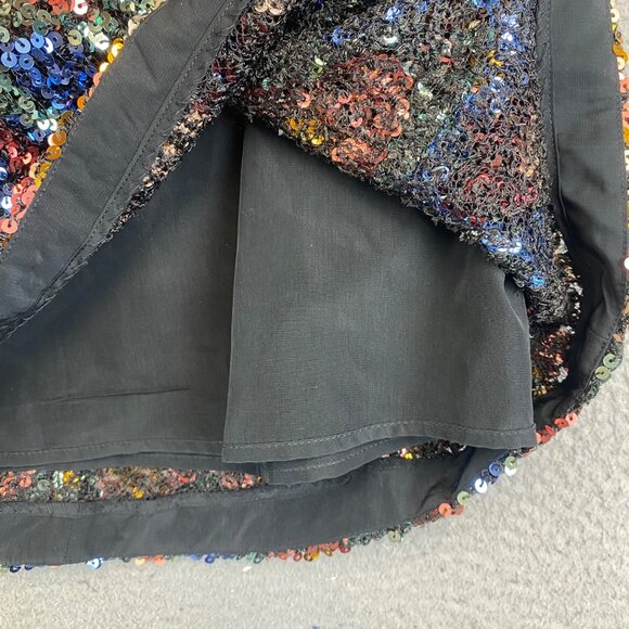 New Anthropologie MAEVE 6 Skirt Sequin Multicolor Zig Zag Chevron Party - Picture 7 of 16